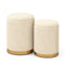 Velvet/Linen Fabric Storage Ottoman Set of 2