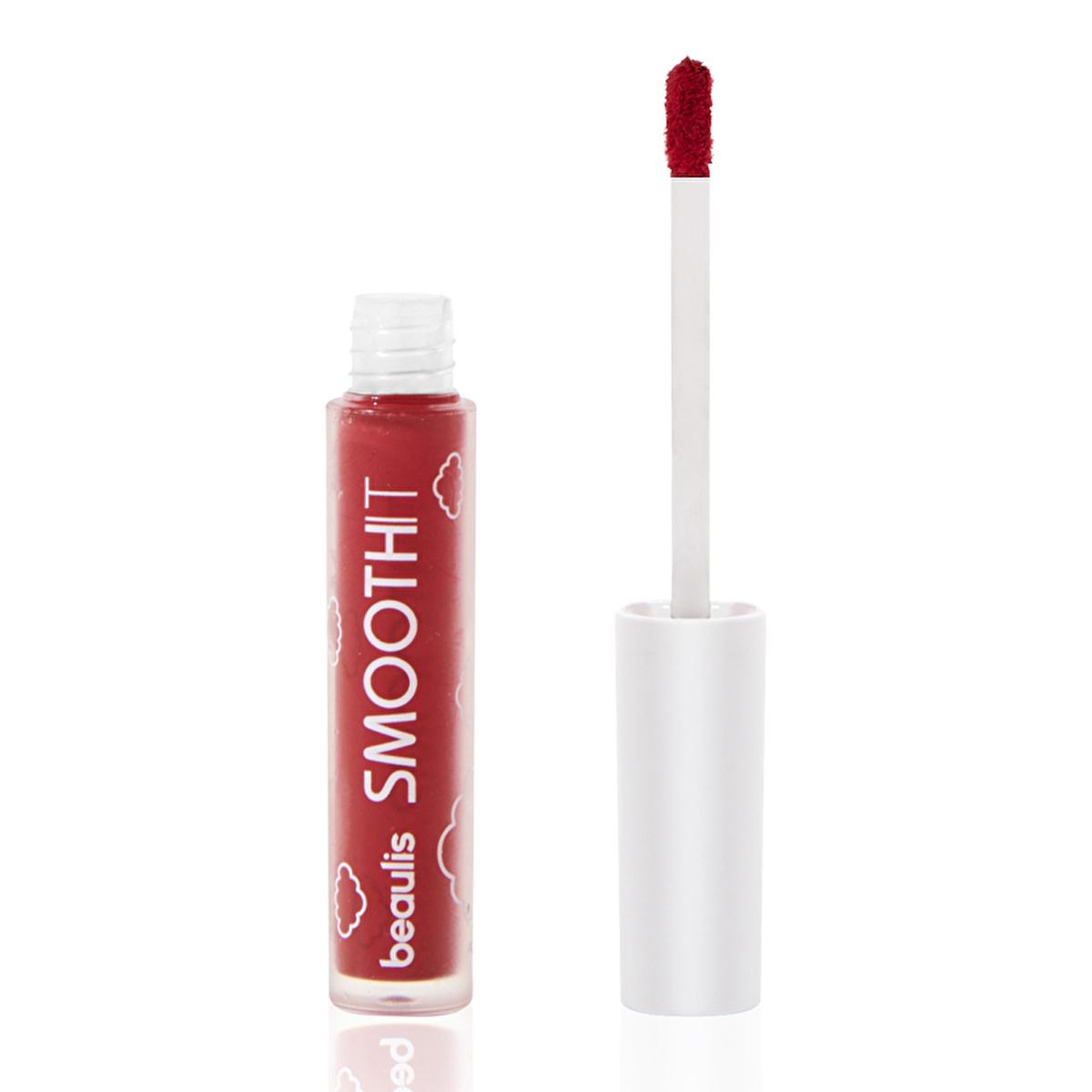 Beaulis Smooth It Matte Lipstick - Moisturizing, Foam-Structured Lip Color in Scarlet Shade