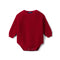 Classic Chunky Knit Baby Romper in Red Xmas