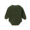 Classic Chunky Knit Baby Romper in Forest Green