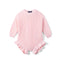 Ruffle Chunky Knit Baby Romper in Pink
