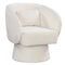 Swivel Accent Chair Upholstered Barrel Chair with Curved Back and Removable Lumbar Pillow