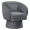 Swivel Accent Chair Upholstered Barrel Chair with Curved Back and Removable Lumbar Pillow