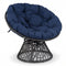 Swivel Papasan Chair Round Wicker Lounge Chair with Thick Cushion