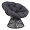 Swivel Papasan Chair Round Wicker Lounge Chair with Thick Cushion
