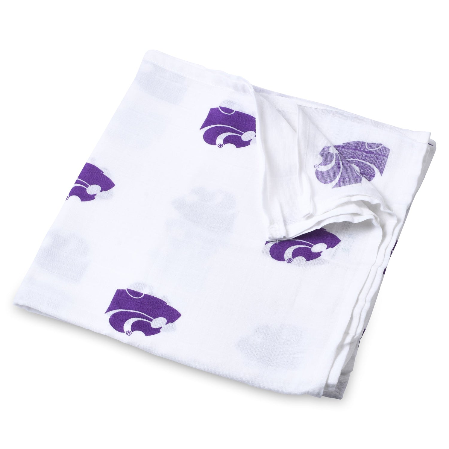 Kansas State University Muslin Swaddle Blanket – Soft Breathable 47x47 Baby Blanket – Officially Licensed Wildcats Newborn Gift