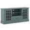 TV Stand for TVs up to 70 with Glass Doors Cubbies and Drawer