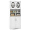 Tall Bathroom Cabinet Large Floor Storage Cabinet with Acrylic Doors and 3 Cubes
