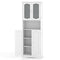 64.5 Inches Tall Bathroom Storage Cabinet with Frost Glass Doors and Shelves