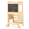 Toddler Kitchen Step Stool with Activity Chalkboard and Adjustable Height