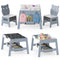 Toddler Table and 2 Chairs 5-in-1 Cute Art Desk Set with Reversible Chalkboard Whiteboard