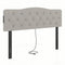 Tufted Upholstered Head Board for Queen and Full Size Bed with 2 AC Outlets