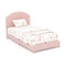 Twin Bed Frame with Height-Adjustable Headboard and Sturdy Wooden Slats