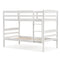 Solid Wood Twin Over Twin Bunk Bed Frame with High Guardrails and Integrated Ladder