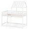Twin Over Twin House Bunk Bed with Roof and Full-length Guardrails for Kids Teens Boys Girls