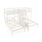 Twin Over Twin and Twin Bunk Bed with Storage Staircase and Guardrail for 3 Kids Teens