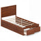 Twin Size Bed Frame with Storage Drawers and Headboard