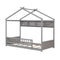 Twin Size House Bed with Storage Shelf and Headboard