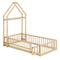 Twin Size House Floor Bed with House-shaped Headboard