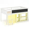 Twin Size Kids Loft Bed with LED Lights and Removable Bookcase