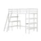 Twin Size Loft Bed with Desk and Bookshelves for Kids and Teens