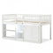 Twin Size Loft Bed with LED Lights and Kids Wooden Bed Frame