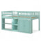 Twin Size Loft Bed with LED Lights and Kids Wooden Bed Frame