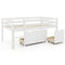 Twin Size Low Loft Bed with 3 Drawers with Ladder and Full-length Guardrails