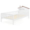 Twin Size Kids Montessori Bed with House-Shaped Headboard and Built-in Storage Shelf