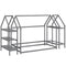 Twin Size Montessori Floor House Bed with Detachable Storage Shelves