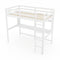 Twin Size Solid Wood Slatted Loft Bed Frame with Safety Guardrail for Kid