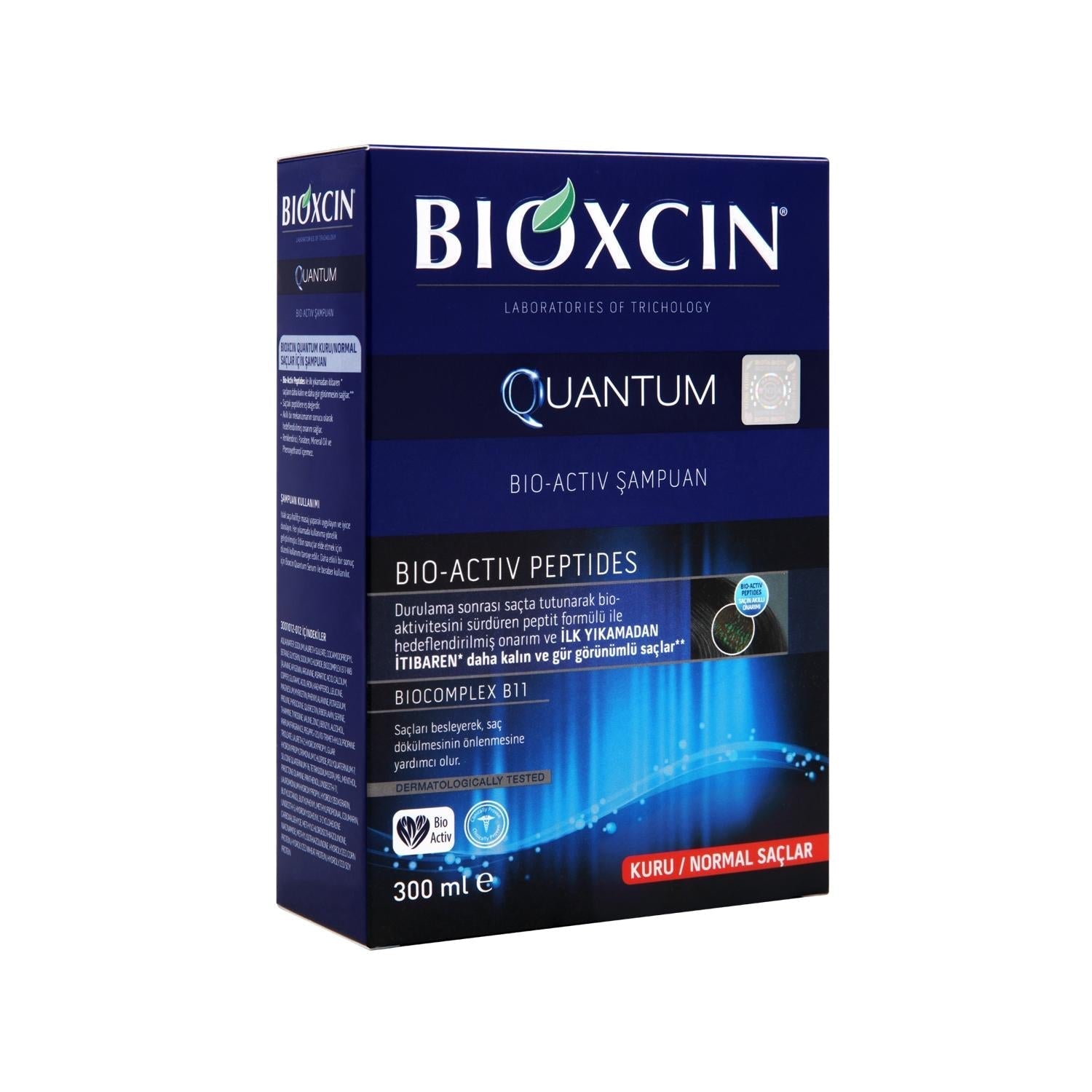 Bioxcin Quantum Shampoo for Normal and Dry Hair - Nourishing BIOCOMPLEX B11 Formula, 10.14 fl oz