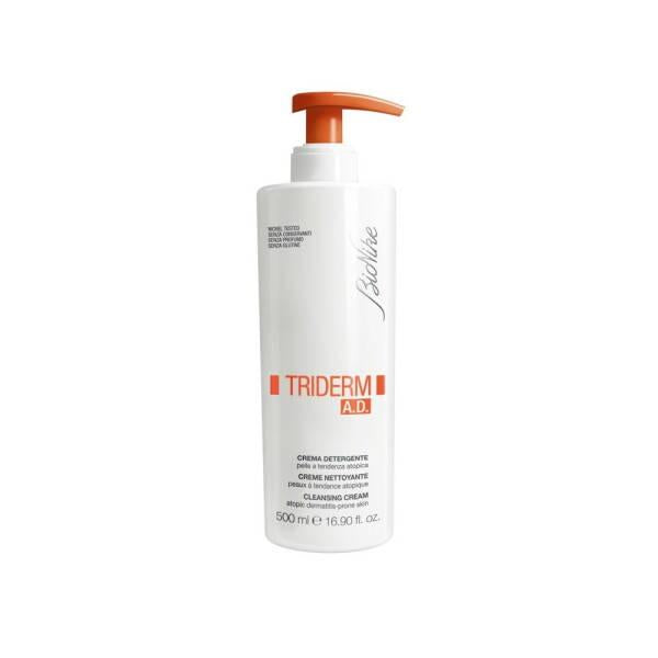 BioNike Triderm AD Cleansing Cream - Gentle Shampoo and Body Wash for Sensitive Skin, Moisturizing Cleanser, 16.91 fl oz