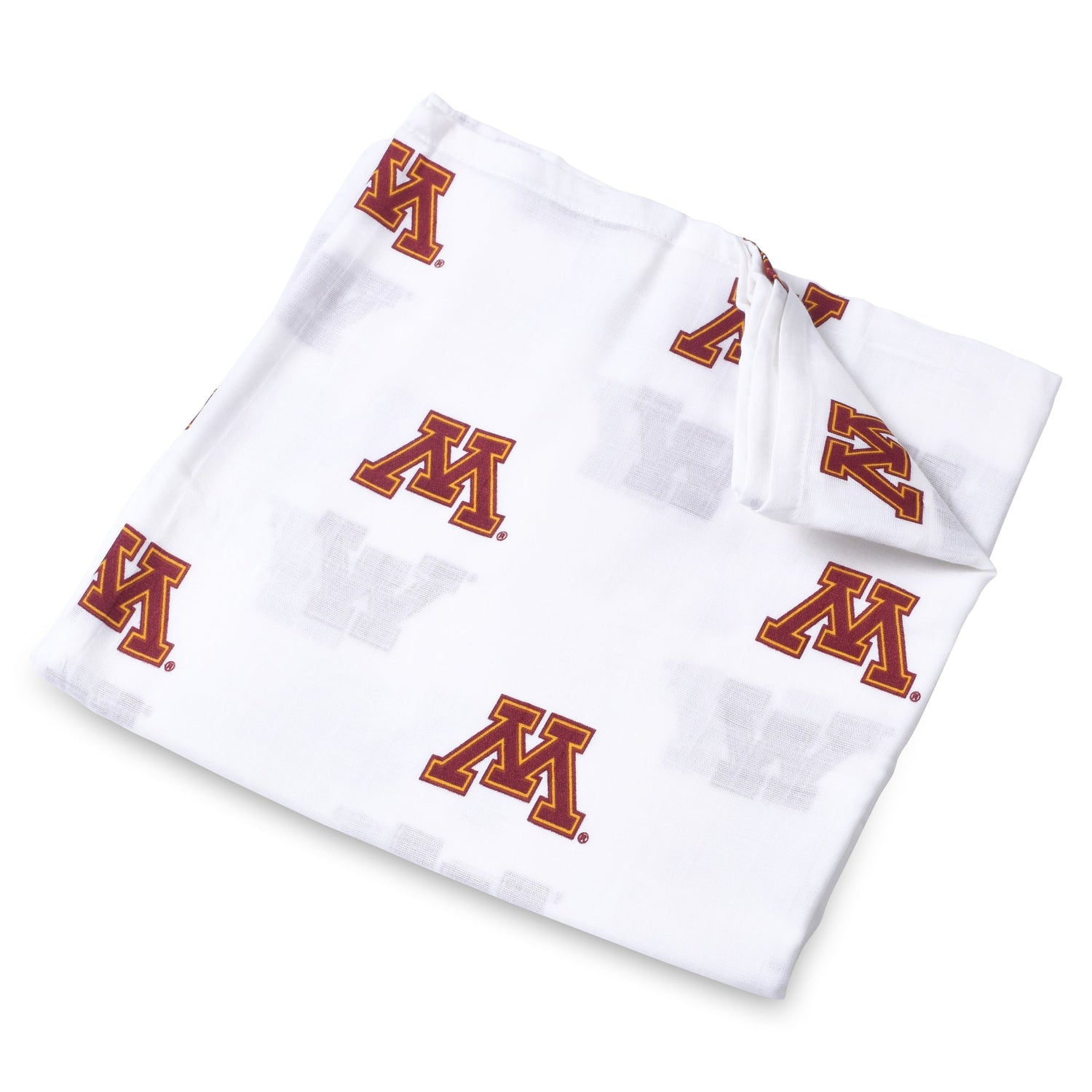 University of Minnesota Muslin Swaddle Blanket – Lightweight 47x47in Baby Wrap – Officially Licensed Golden Gophers Newborn Gift