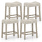 Set of 4 Upholstered Counter Height Bar Stool with Curved Saddle-Seat