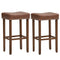 Upholstered Bar Stools Set of 2 with Footrests for Counter