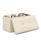 Upholstered Rectangle Footstool with PVC Leather Surface and Storage Function