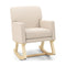 Upholstered Rocking Chair with and Solid Wood Base