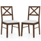 Upholstered Side Dining Chairs Set of 2 with Rubber Wood Frame