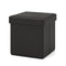 Upholstered Square Footstool with PVC Leather Surface for Bedroom