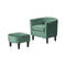 Upholstered Teddy Velvet Club Barrel Chair with Ottoman with Footrest
