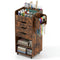 Utility Trolley with Open Shelves and 3 Drawers-White
