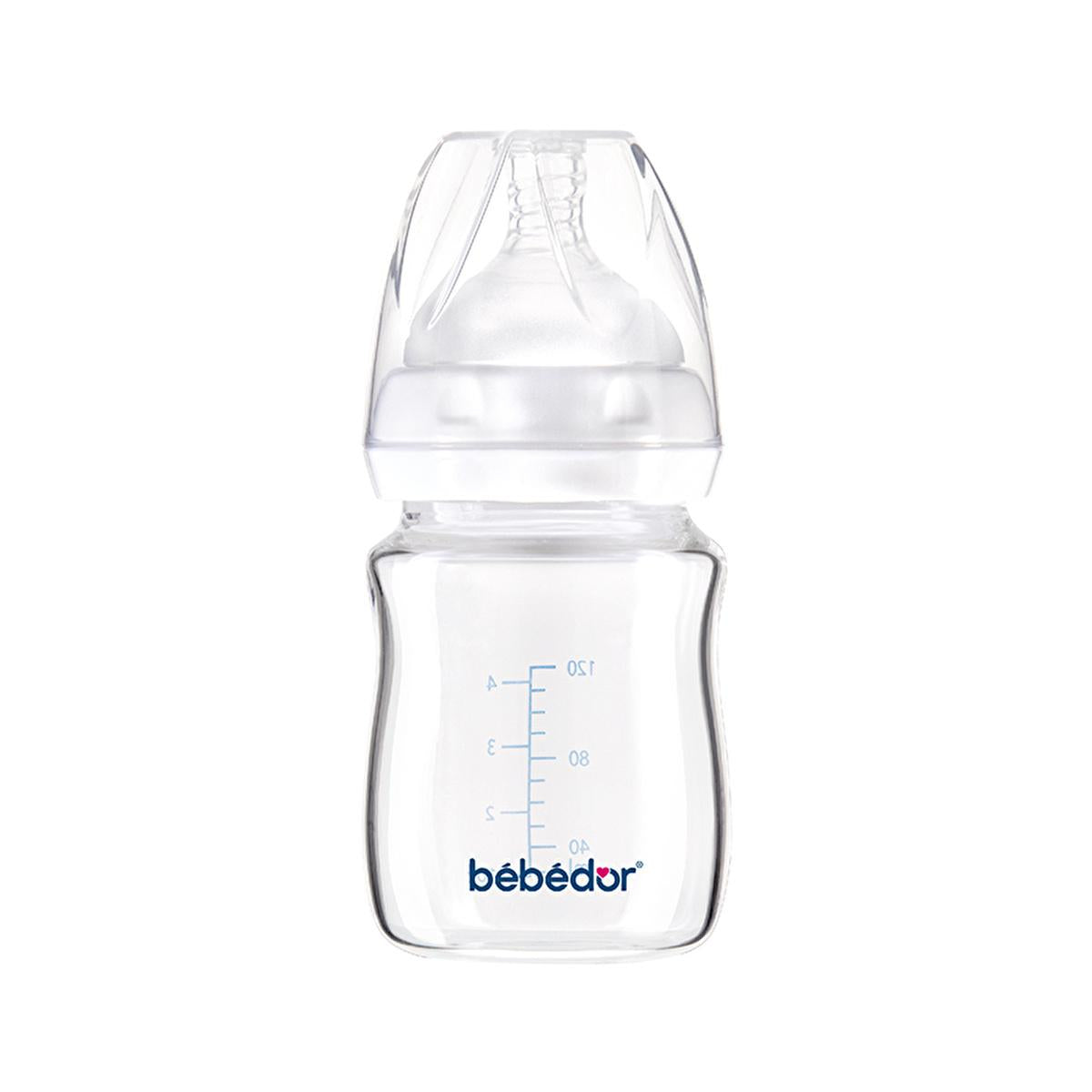 Bebedor Glass Baby Bottle: Heat Resistant, Wide Neck, Anti-Colic & Leak-Proof - Newborn Feeding Essential