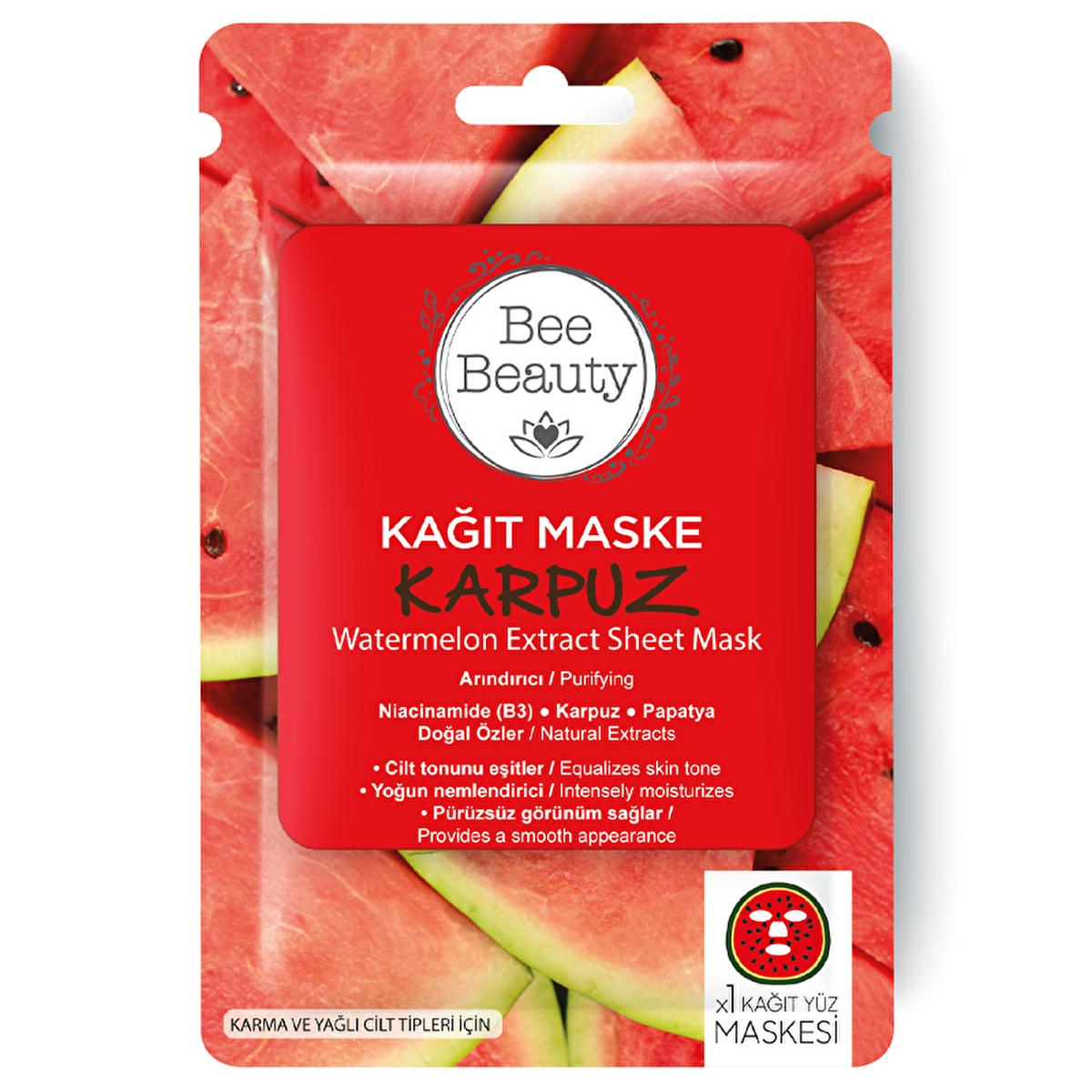 Bee Beauty Niacinamide Face Mask with Watermelon Extract - Nourishing Sheet Mask for Smoother Skin