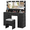 Vanity Desk with Mirror and Lights Makeup Table with Power Outlets