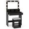 Vanity Table Set with Lighted Mirror and Cushion Stool