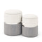 Velvet/Linen Fabric Storage Ottoman Set of 2