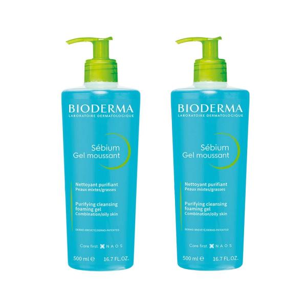 Bioderma Sebium Foaming Gel Facial Cleansing Gel for Combination & Oily Skin - 16.91 fl oz, Gentle & Non-Comedogenic