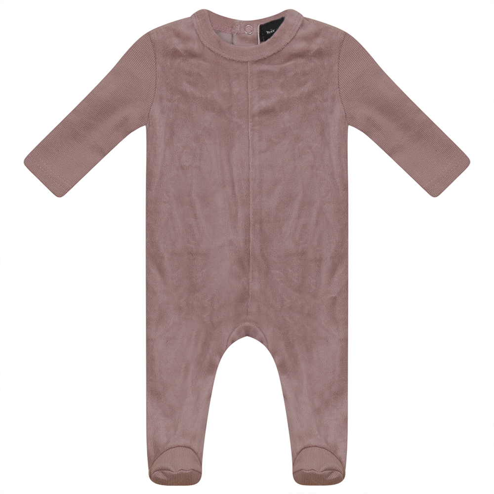 Velour And Rib Combo Onesie