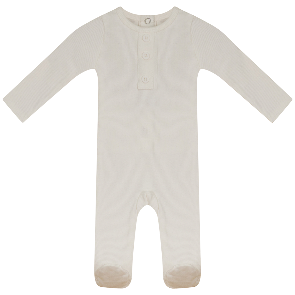 Rib Basic Henley Onesie
